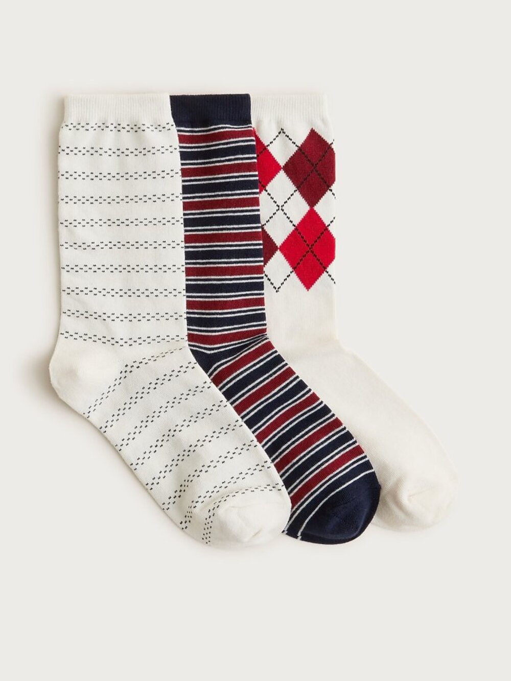 J. Crew Patterned trouser socks three-pack